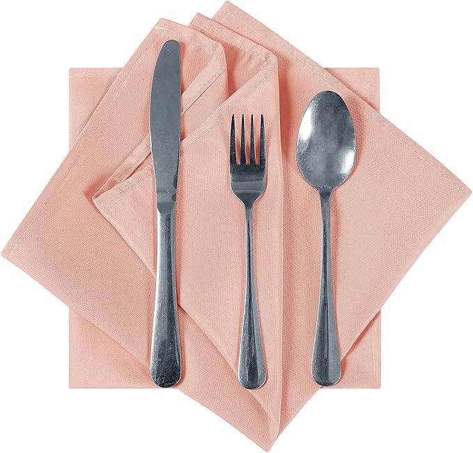 Cloth Napkins 20x20 inch Washable Polyester Dinner Napkins Soft Table Napkins for Wedding Party Dining Banquet(Dusty Pink,50PCS)