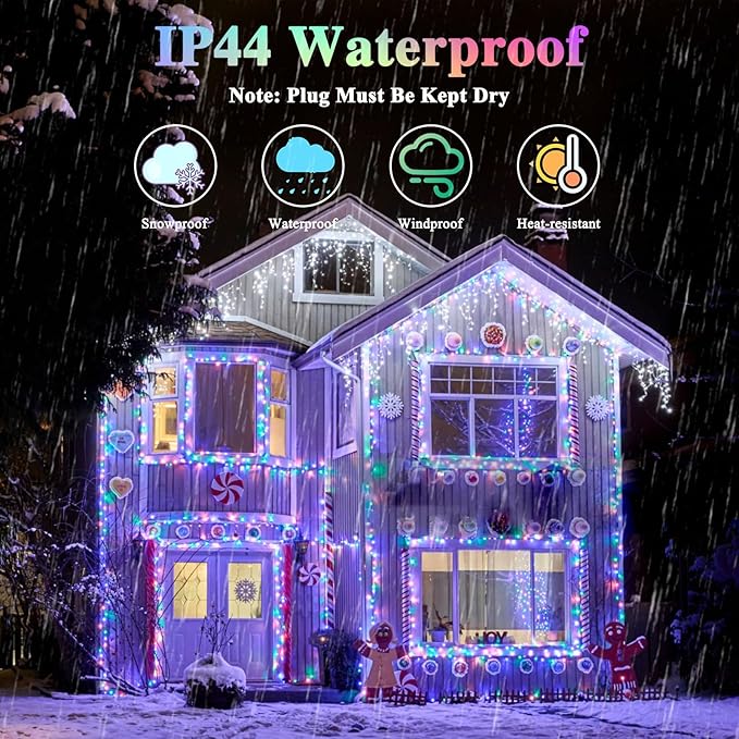 Multicolor 240 LED 88FT String Lights Indoor Outdoor, Connectable Christmas Tree Lights Waterproof 8 Modes with Timer, Clear Wire Fairy Twinkle Light Plug in for Bedroom Wedding Party Xmas Decorations