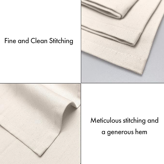 Ruvanti Premium Cloth Napkins Set of 6, 18x18 Inches, 100% Cotton, Washable, Soft & Absorbent, Perfect for Wedding, Christmas, ‎Thanksgiving Dinners - Natural Color