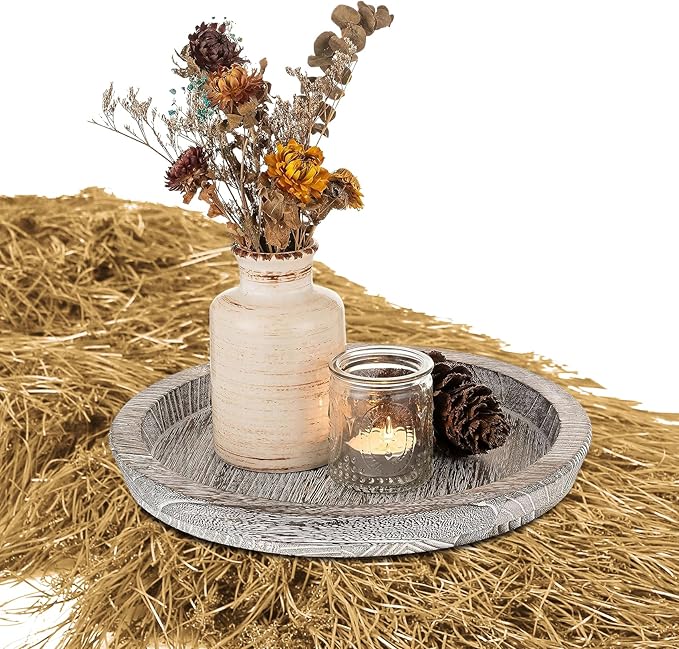 XLX TURF Faux Thatch Straw Table Runner 36 Inches Long, Yellow Hay Grass for Western Cowboy Party Decorations Halloween Nativity Table Centerpiece Tiki Mexican Jungle Birthday Home