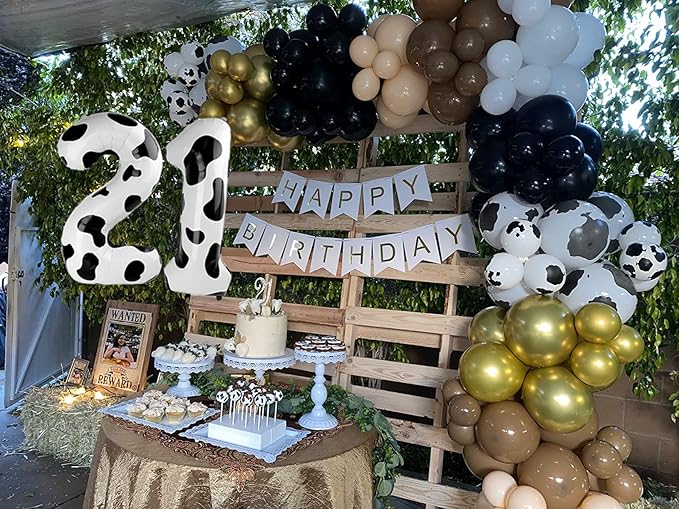 Cow Print Number Balloon Birthday Decorations, 40 inch Number balloon 0-9(Zero-Nine), Cow Balloon for Farm Birthday Party Supplies, Cow Themed birthday party Decorations (Number 8)