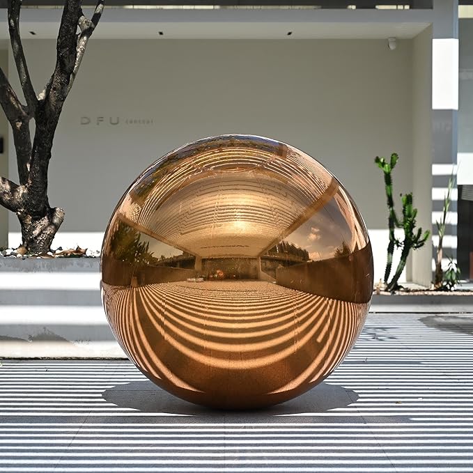 Yescom 47" Inflatable Mirror Ball Giant Reusable Hanging Large Disco Balloon Decoration for Party Wedding Event Concerts Stage Decor Gold