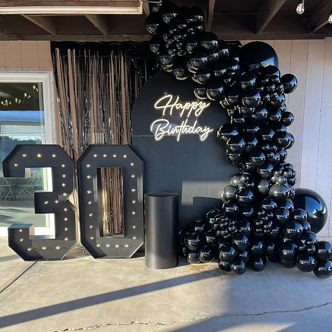 Black Balloons - 12 Inch, 50pcs Matte Black Latex Balloons for Arch, Birthday, Wedding, Baby Shower, Halloween, Graduation Parties