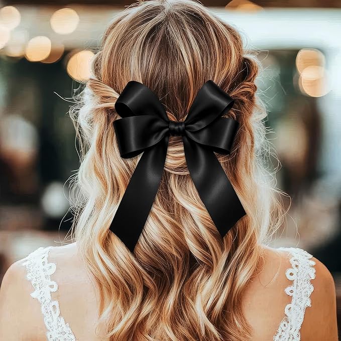Fullive 1 1/2 Inch Black Ribbon, 30 Yards Black Ribbon for Gift Wrapping, Solid Polyester Satin Halloween Ribbons for Graduate Halloween Decorations DIY Hair Bows Floral Arrangements Wrapping Bouquet