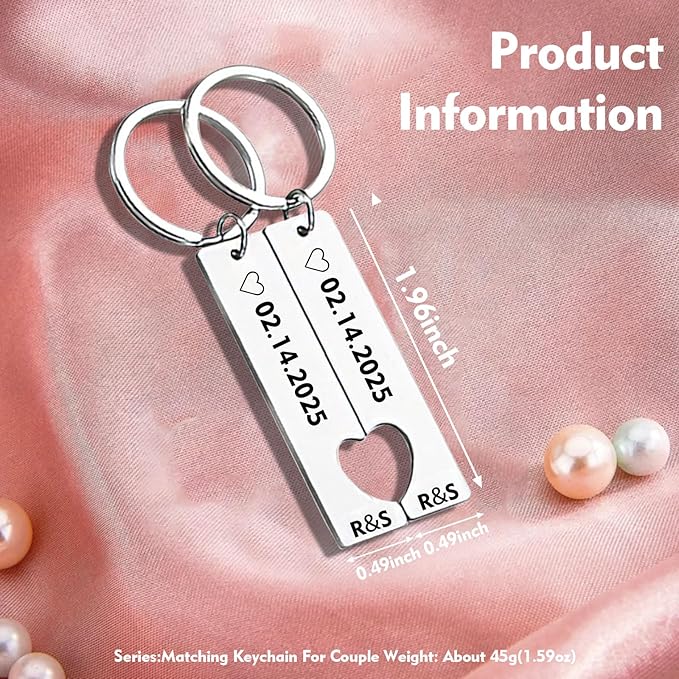 Customized Double Sided Keychain - Personalized Engraved Text/Number/Name Keychain, Custom Key chain Gift for Boyfriend