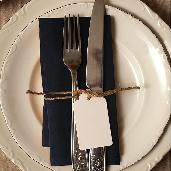 Urban Villa Halloween Cloth Napkins Black Color Dinner Napkins 20''x20'' (Set of 12) 100% Cotton Slub Absorbent Napkins Soft Durable Reusable Washable Ideal for Events Parties Everyday use