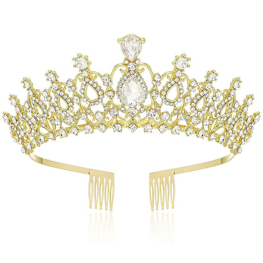 Tiara Crown for Women, Headband Hair Accessories for Birthday Wedding Party Costume