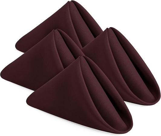 Utopia Home [24 Pack, Burgundy] Cloth Napkins 17x17 Inches, 100% Polyester Dinner Napkins with Hemmed Edges, Washable Napkins Ideal for Parties, Weddings and Dinners