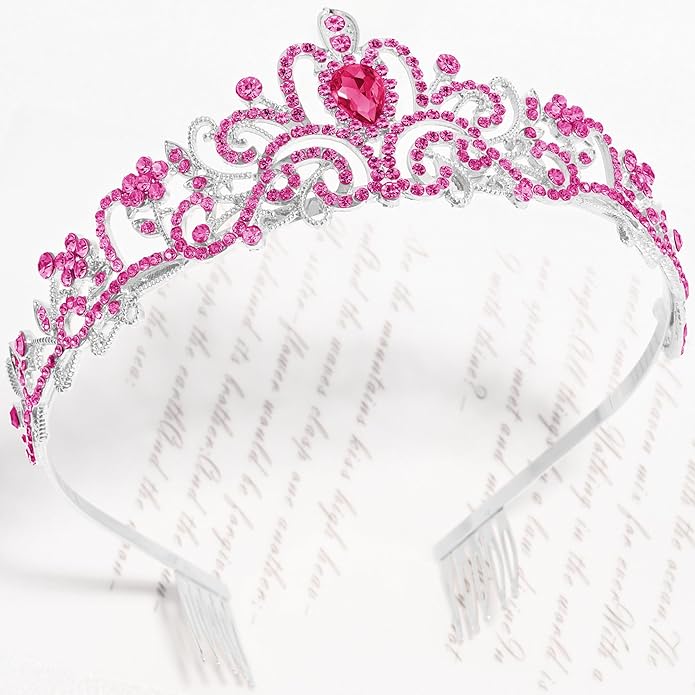 TAROSE Crowns for Women and Girls, Queen Crystal Gold Silver Tiaras with White Rhinestone and Combs, Goddess Crown for Wedding Bride Birthday Princess Bridal Shower Hair Accessories for Women