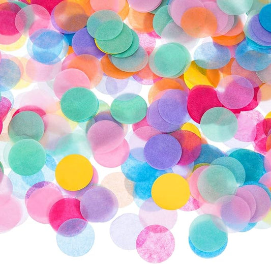 1 Inch Multicolor Round Tissue Confetti, 10000 Pieces