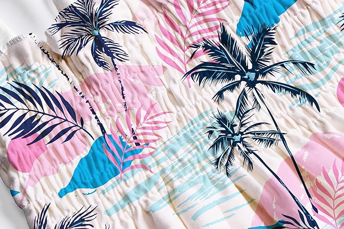 Cromoncent Matching Hawaiian Outfits for Family, Dad and Son Matching Luau Beach Tropical Shirts Mommy Daughter Tropical Sets