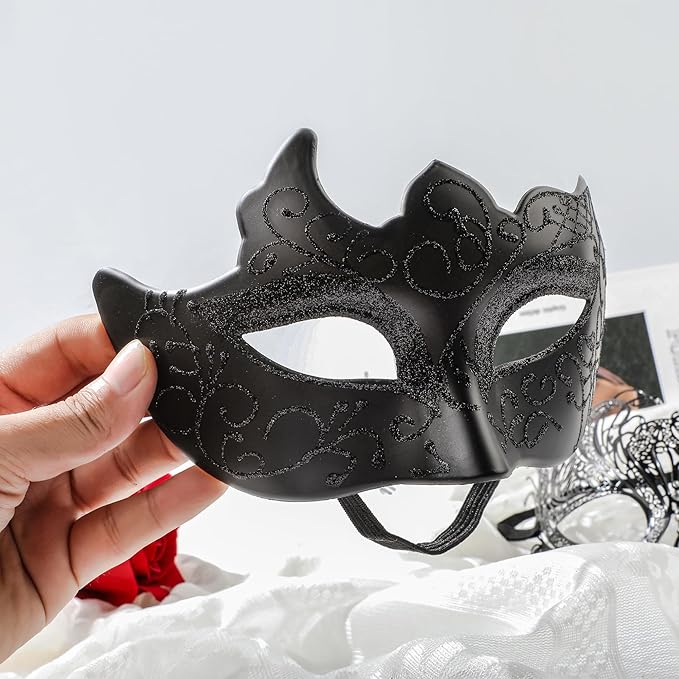 YU FENG Venetian Masquerade Mask for Women Couples Besties-Prom,Balls,Mardi Gras,Halloween and Parties Costume Mask