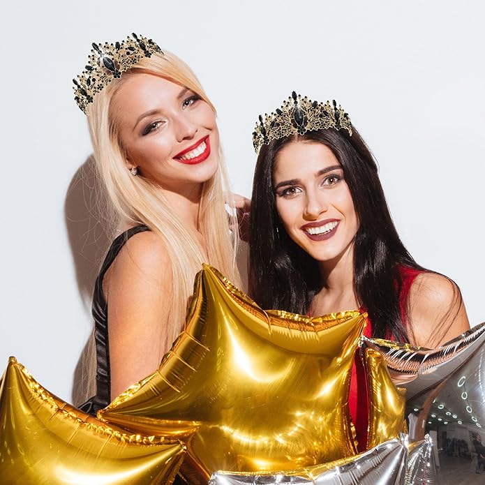 TAROSE Crowns for Women and Girls, Queen Crystal Gold Silver Tiaras with White Rhinestone and Combs, Goddess Crown for Wedding Bride Birthday Princess Bridal Shower Hair Accessories for Women