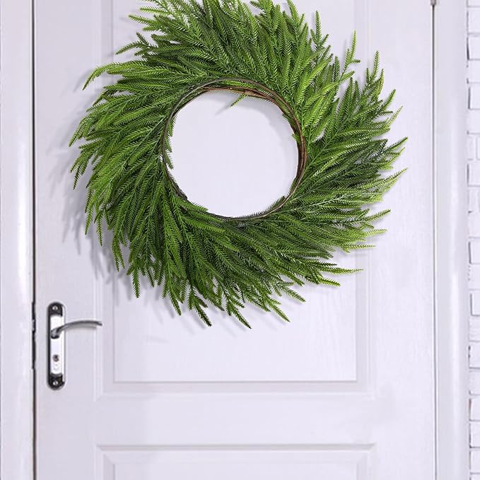Watayo 6 Ft Christmas Norfolk Pine Garland, Dense Real Touch Pine Garland Ornament, Realistic Artificial Pines Greenery Garlands for Mantle, Table, Fireplace, Indoor, Outdoor Christmas Decoration
