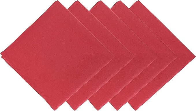 Arkwright Restaurant Cloth Napkins - (Pack of 25) Spun Polyester Dinner Napkin with Hemmed Edges - Ideal for Dinner, Wedding, Party, Banquet, Kitchen, 20 x 20 in, Burgundy