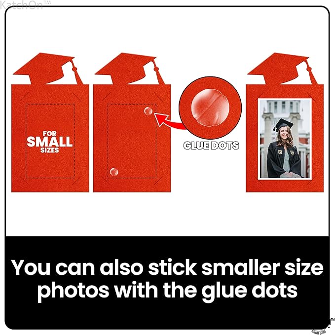 KatchOn, Red Graduation Photo Banner 2025 - Large, 10 Feet, 2025 Grad Banner | Graduation Banner Class of 2025 Personalized | Felt Graduation Picture Banner for Graduation Decorations 2025