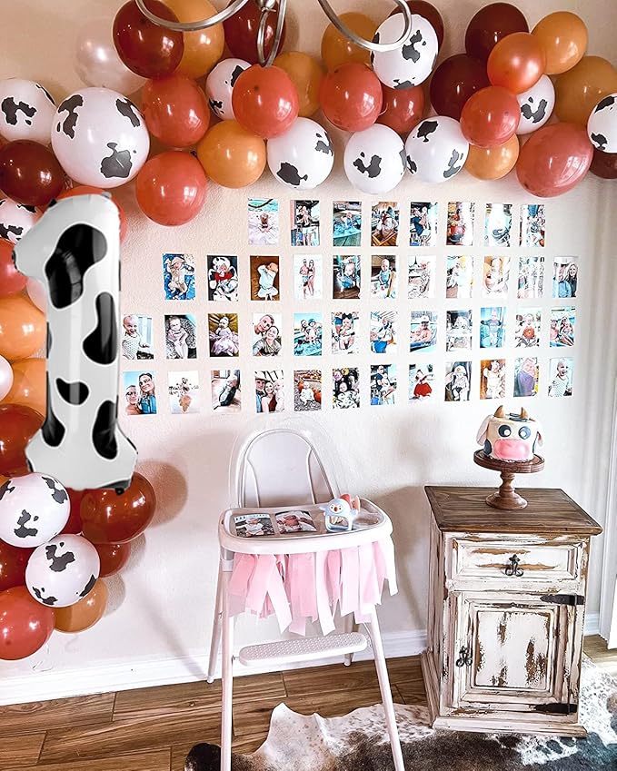 Cow Print Foil Number 8 Balloon 40 Inch, Helium Mylar Eight Number 8 18 28 38 48 58 80 88 Birthday Balloons, 8th Cow Print Women Men Wedding Anniversary, Graduations Party Supplies