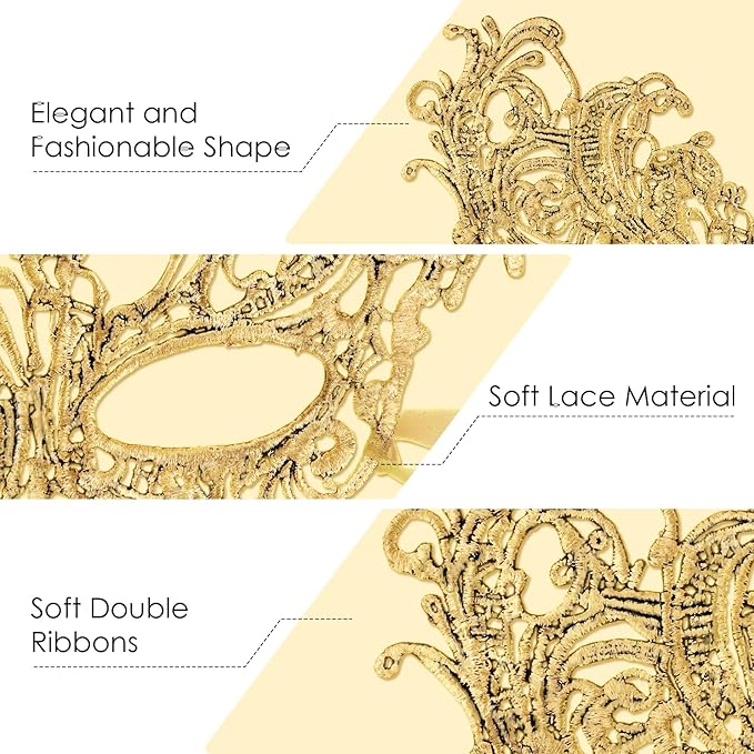 Exlinonline Lace Masquerade Mask Elastic,Fit for Adult,Soft Gentle Material,Specially For Costume,Thememed Party