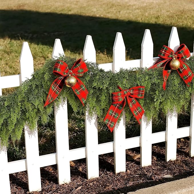 5FT Real Touch Cedar Garland for Fireplace - Artificial Christmas Garlands Realistic Faux Greenery Fake Pine Needles Garland for Holiday,Table, Window,Mantel,Stairs, Home,Indoor Outdoor Decor (1PCS)