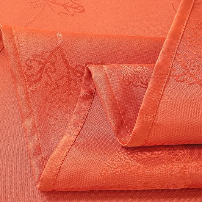 MATIRUG Fall Thanksgiving Napkins Square 20x20 Inches Set of 4, Pumpkin Damsk Waterproof Washable Dinner Table Napkins for Autumn Harvest Party Banquet Dinning/Burnt Orange
