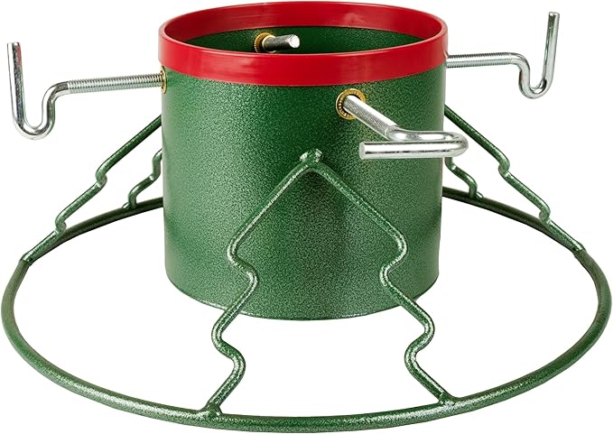 Yard Butler Santa's Helper Christmas Tree Stand - Heavy-Duty Stand - Metal Stand Base for Live Christmas Tree - Durable & Weighted Base - For 3–6' Trees
