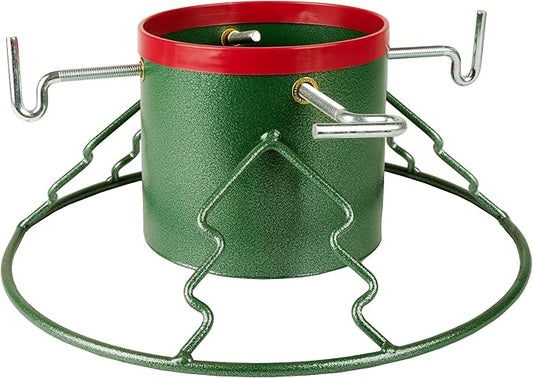 Yard Butler Santa's Helper Christmas Tree Stand - Heavy-Duty Stand - Metal Stand Base for Live Christmas Tree - Durable & Weighted Base - For 3–6' Trees