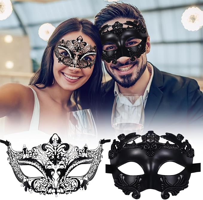 OIDEA Masquerade Mask for Couple - Roman Greek Venetian Mask Halloween Prom Party Costume Ball Mardi Gras Mask for Women Men