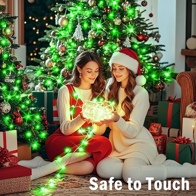 SAUIRS 197FT 500 LED Christmas Lights Outdoor String Lights with 8 Modes Timer Waterproof Fairy Light Plug in for Outside Indoor Party Xmas Palm Tree Yard Wedding Decorations(Green)