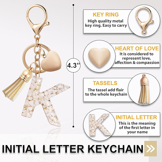 Initial Letter Keychain, Butterfly Keychain Cute Resin, Initial Keychain Backpack Charms, Key chain for Women, Girls
