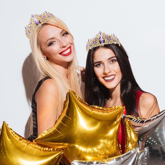 TAROSE Crowns for Women and Girls, Queen Crystal Gold Silver Tiaras with White Rhinestone and Combs, Goddess Crown for Wedding Bride Birthday Princess Bridal Shower Hair Accessories for Women
