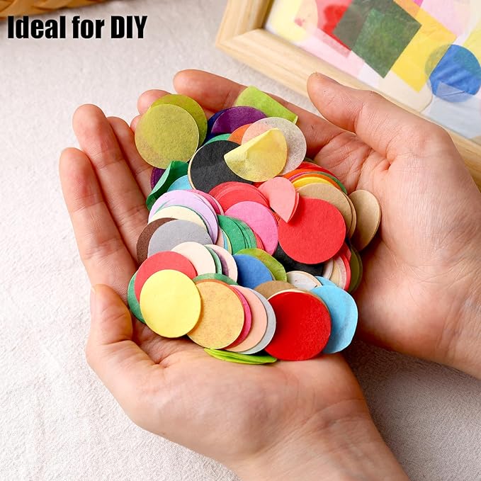Koogel 1 Inch Round Tissue Paper, Table Confetti Dots Multicolor Circles 20 Assorted Colors for Arts Greeting Cards Scrapbooking DIY 2400 PCS