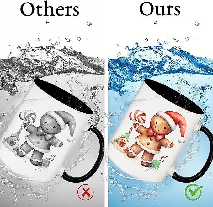 UV DTF Stickers - 12 Sheets Gingerbread Man UV DTF Cup Wrap for Coffee Mugs Glass, DIY Decals for Tumblers, Waterproof Rub on Transfers for Crafts