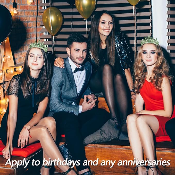 VELSCRUN Green Crystal Birthday Tiara Crowns for Women Girls It's My Birthday Sash Queen Girls Princess Crown with Combs Happy Birth Party Decorations Mom Sisters Birth Gift Hair Accessories