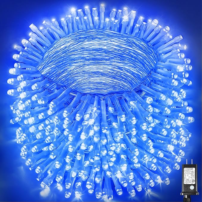 Vivideal Blue Christmas Lights Outdoor, 262FT 800 LED Blue String Lights for Outside with 8 Modes Timer Memory for Patio Xmas Tree Decorations