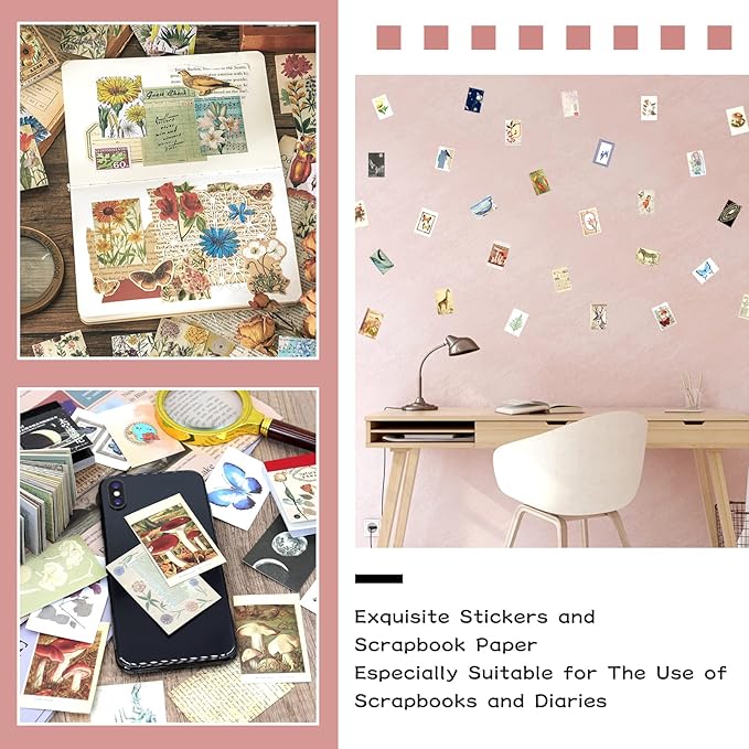 600 Pieces Washi Sticker Set, 12 Set Scrapbooking Diary Planner Album Diary Notebook, Scrapbooking Sticker Journaling Supplies for DIY Arts and Crafts Card Making Laptop Decoration