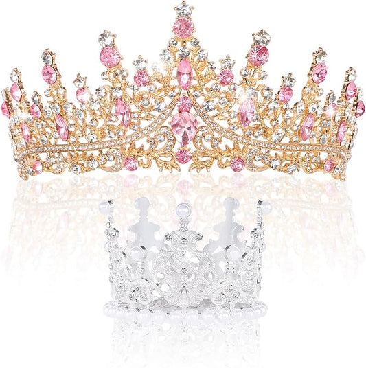Crowns for Women - Tiaras for Women Crystal Queen Crown for Birthday Costume Party Celebration