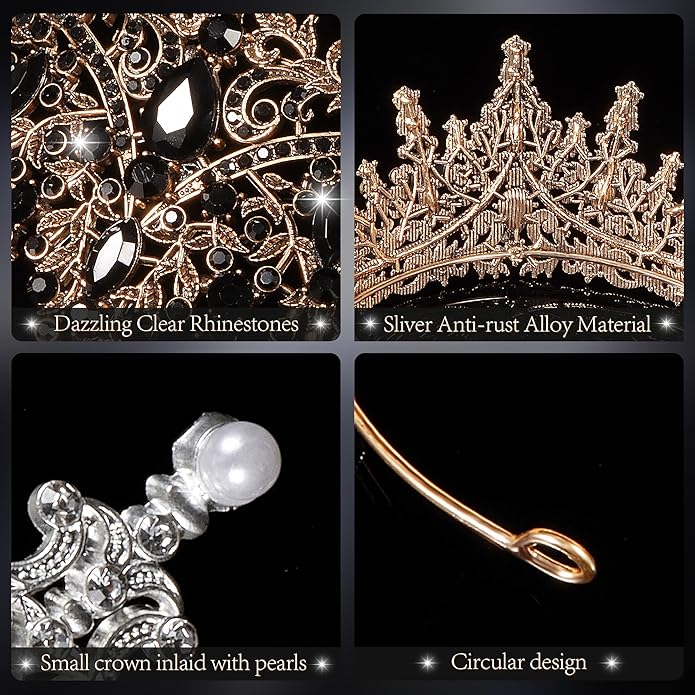 Crowns for Women - Tiaras for Women Crystal Queen Crown for Birthday Costume Party Celebration