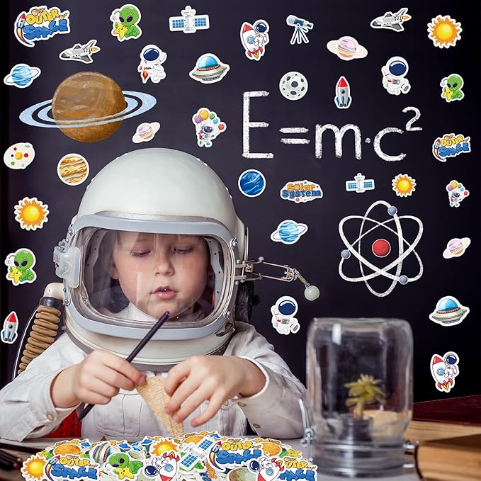 300Pcs Spaces Foam Sticker for Kids, Funny Solar System Planet Sticker Self-Adhesive Outer Space Foam Stickers for Home School Classroom DIY Art Craft Birthday Party Favor