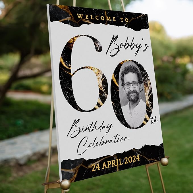 18"x24" Custom Welcome Sign for Party, Personalized Welcome Sign for Birthday Party, Custom Sign in Acrylic, Foam Board, or Coroplast Welcome Signs B (Design F)