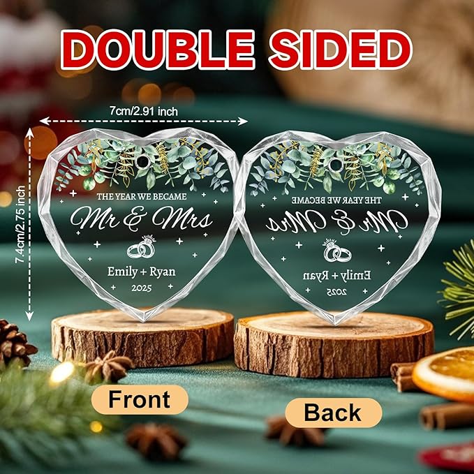 Personalized Wedding Gifts for Couples 2025 - Mr and Mrs Ornament - Bridal Shower Gifts, Wedding Gift for Bride, Newly Wed, Future Mr Mrs - Just Married Decorations Acrylic Ornaments