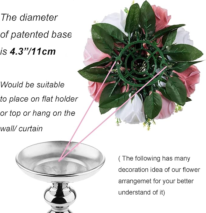 BLOSMON Dusty Rose Flowers Centerpieces: 10 Pieces Pink Roses Artificial Flower Balls for Wedding Dinning Table - Fake Silk Kissing Floral Arrangements for Home Party Event Decor