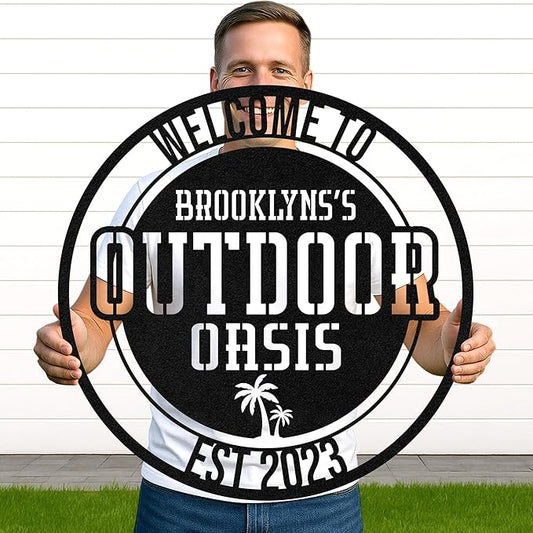 Custom BBQ Grill Metal Sign Personalized Name Wall Art for Outdoor Barbecue Patio Kitchen Backyard Decor Gift for Dad Husband Men Papa Grandpa Father Grilling Enthusiasts Family Lover Funny Gifts 05