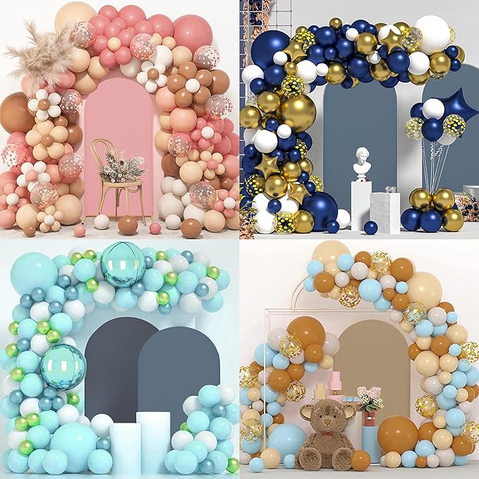 Wedding Arch Covers Arch Backdrop Cover Arch Stand Covers 7.2FT 6.6FT 6FT Set 3 Arch Cover Spandex Fabric Stretchy Backdrop for Wedding Birthday Party Decoration Baby Shower (Off-White)