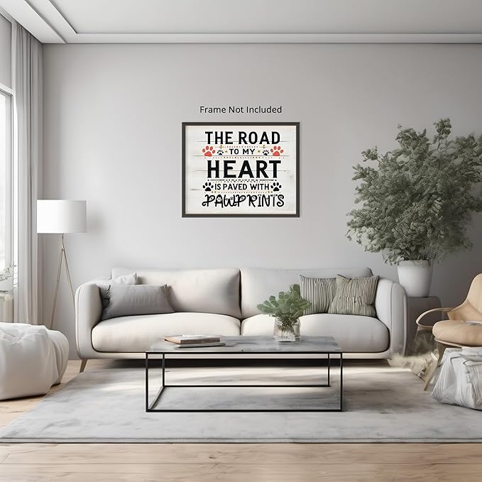 Posterizer 1 pcs - Dog, Cat or Pet Lovers Pawprint Art - Art for Animal Lovers - Gift for Men Women Teens - Gift for Couples boyfriend girlfriend Husband Wife - Home Decor - 05x07 unframed wall art