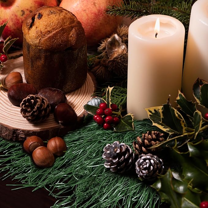 XLX TURF Faux Grass Table Runner for Christmas Decoratioons - Fluffy Green Thatch Table Centerpieces Golf Themed Birthday Party Decor Wild Woodland Fairy, 13" x 72"