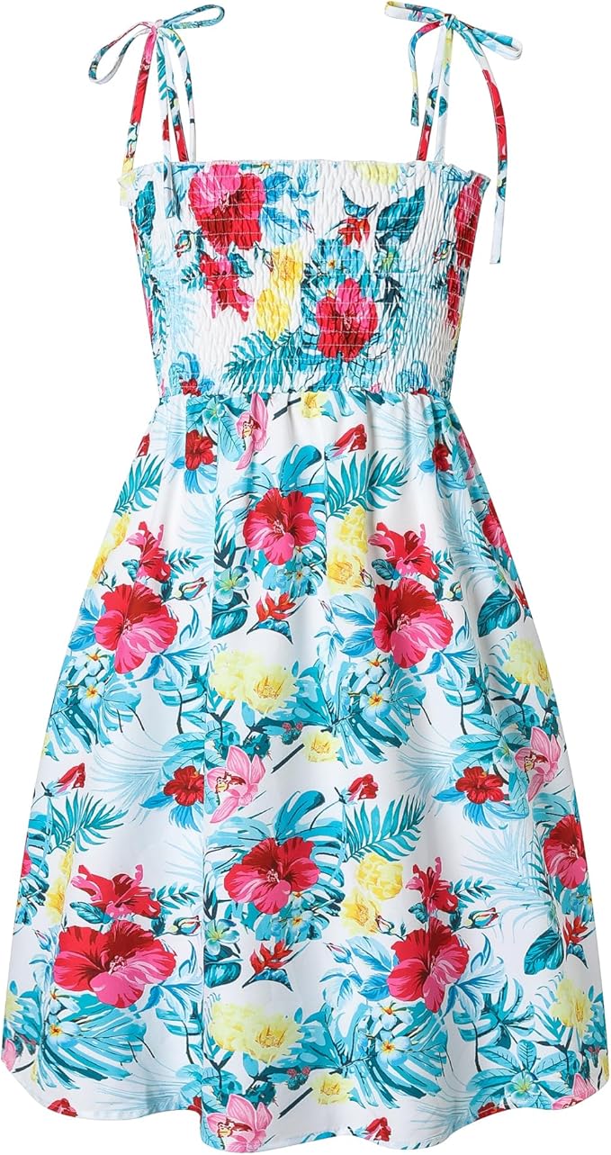Cromoncent Matching Hawaiian Outfits for Family, Dad and Son Matching Luau Beach Tropical Shirts Mommy Daughter Tropical Sets
