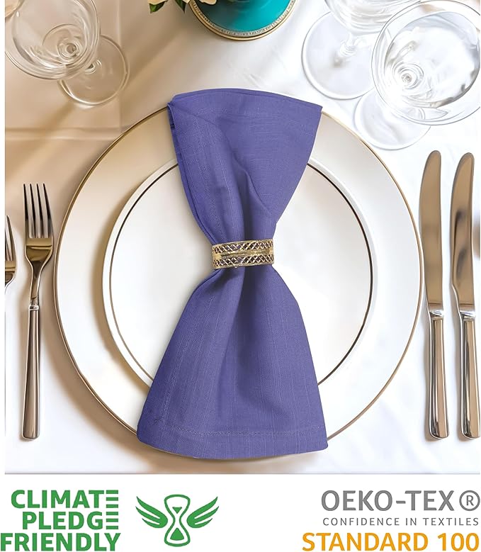 Urban Villa Easter Dinner Napkins Solid Lilac Color Cloth Napkins (Set of 12) Oversized 20x20 Inches 100% Cotton Slub Premium Quality Soft Durable Mitered Corners Reusable Washable Everyday Use