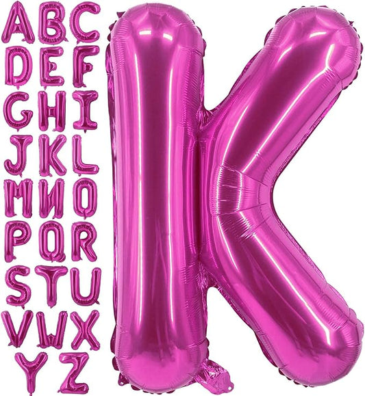 Lovoir 40 Inch Large Hot Pink Letter K Balloons Big Size Jumbo Mylar Foil Helium Balloon for Birthday Party Celebration Decorations Alphabet Hot Pink K