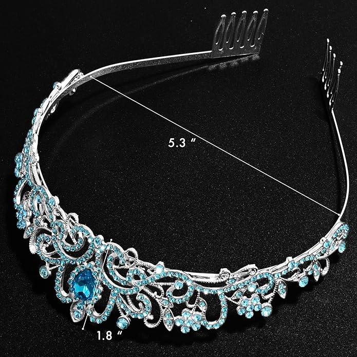 TAROSE Crowns for Women and Girls, Queen Crystal Gold Silver Tiaras with White Rhinestone and Combs, Goddess Crown for Wedding Bride Birthday Princess Bridal Shower Hair Accessories for Women