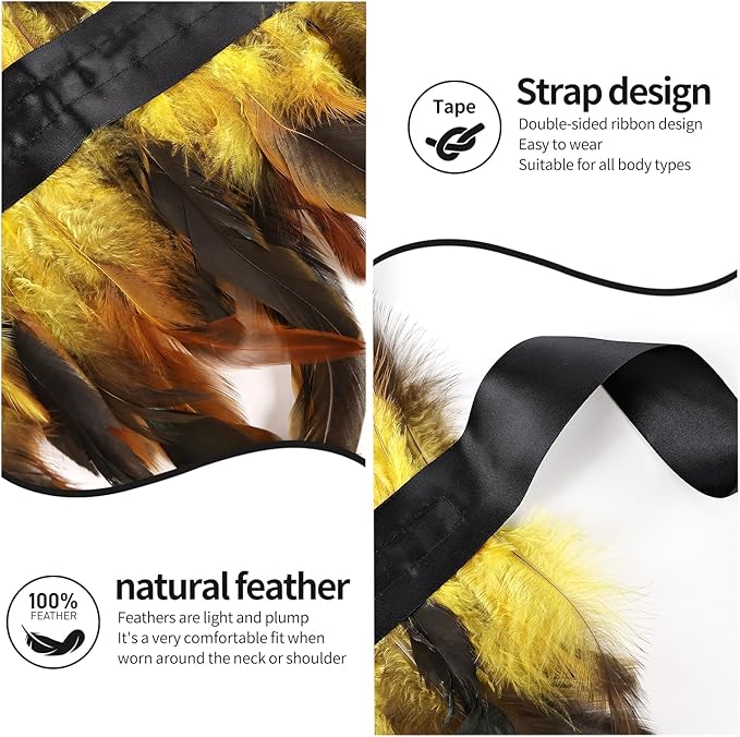 Gothic Natural Feather Shrug Feather Shawl Wrap Cape Victorian Collar for Halloween Cosplay Party Costume Accessories